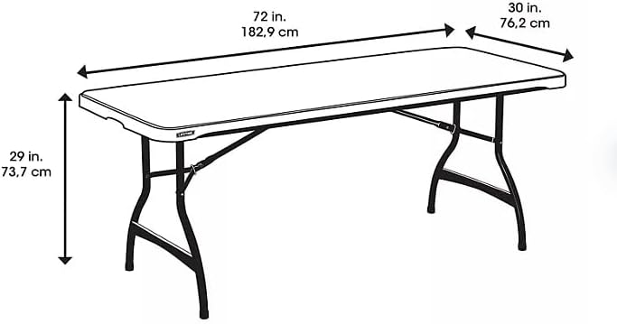 Generic Heavy Duty Lifetime Rectangular 6 Foot Commercial Grade Stacking Folding Utility Table for Dining, Picnic, and Party (White Granite, 4 Pack)