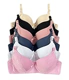 Iheyi 6 Piecec Full Cup/Demi Wired Gentle Pushup Push Up Bra A/B/C 30A
