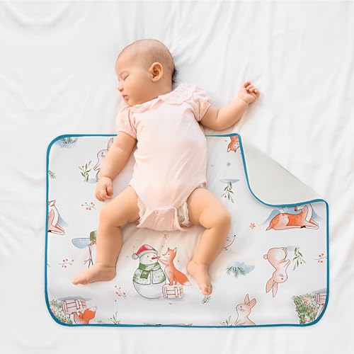 FloraVigo Potty Training Mattress, Crib Mattress Protector, Pee Sheet, Absorbent Pad Toddler Sheet Protector Toilet Training, Fits Children's Crib 70 * 90cm (Christmas Snowman)