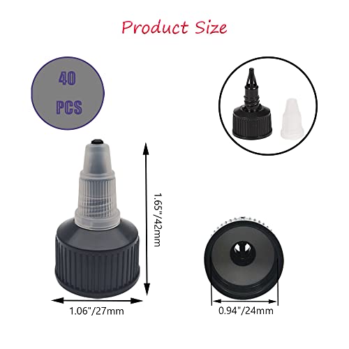 40 Pcs 24/410 Natural Twist Bottle Caps, Bottle Dispensing Caps, Squeeze Bottle Replacement Twist Caps For Squeeze Bottles Glue Bottles Dispensing Caps (0.115 Orifice Hole) #TOP1