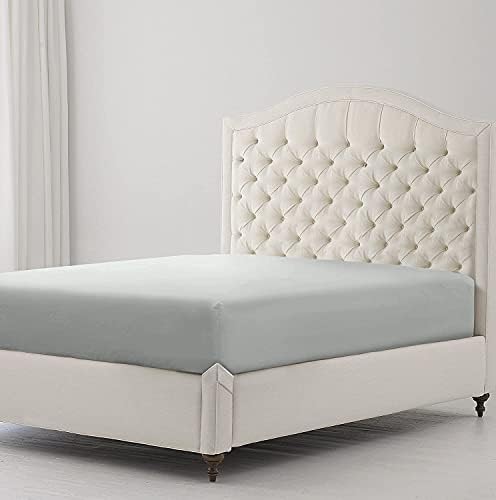 Sunshine Comforts Egyptian Cotton 4FT Fitted Sheets Breathable, Hypo-Allergenic 30cm Deep Pocket 400 Thread Count Grey Bedding & Linen 122 X 190 CM Small Double Fitted Sheet 3/4 Bed Sheets Fitted