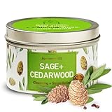 MAGNIFICENT 101 Sage & Cedarwood Scented Soy Candle - 6 Oz - 35-Hour Burn - Energy Cleansing & Stress Relief - Aromatherapy Candle & Spiritual Gifts for Women