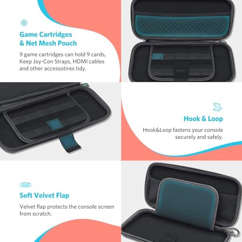 MPOWER Case Bag Bolsa Armazenamento para Nintendo Switch Preto Design Portátil Zíper Duplo Material