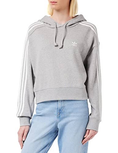 Adidas Short Hoodie Sweatshirt, Medium Grey Heather, 40 Women's