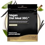 Protein Works | Vegan Diet Meal 360 - GOLD Innovation, Vegan Protein, Diet Meal Replacement Shake, Supports Healthy Weight Loss, Low Sugar, High Fibre, Vanilla Crème, 14 Meals, 1kg