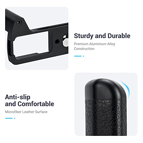 JJC Solid Metal Hand L-Shape Grip Secure Quick Release Plate L Bracket Holder for Fuji Fujifilm X-T5 XT5 XT-5 Mirrorless Digital Camera Replaces MHG-XT5 Metal Hand Grip by JJC - Image 4