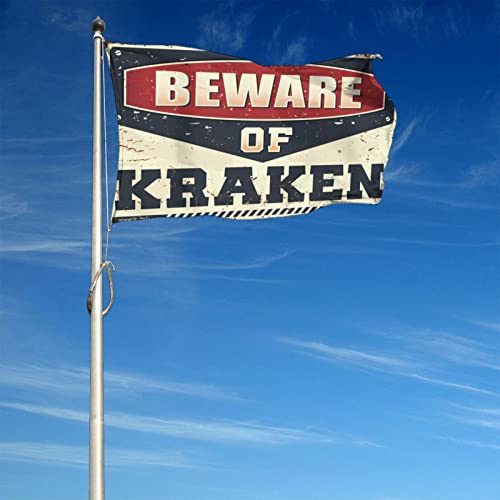 Drapeau Kraken 152x244 Grand Format Décoration Man Cave Extérieure - 4