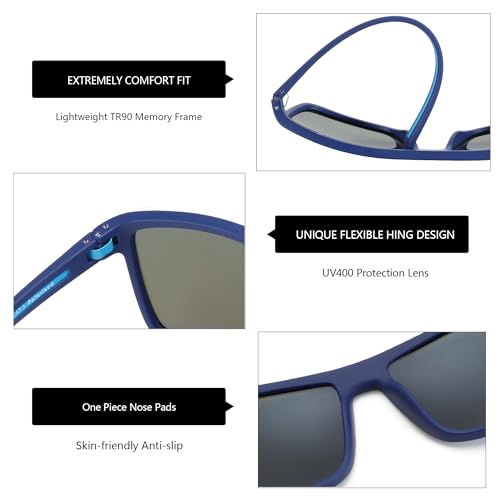 Image of ZENOTTIC Polarized Sunglasses for Men Lightweight TR90 Frame UV400 Protection Square Sun Glasses