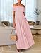 ZESICA Women's Off The Shoulder Maxi Dress 2026 Summer Sleeveless Casual Slim Swing Pleated Formal Party Dresses,Pink,Medium