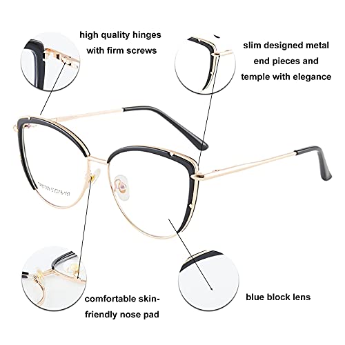 Image of Cat Eye Blue Light Blocking Glasses Women TR90 Lightweight Computer Eyeglasses Anti blue-ray Eyewear