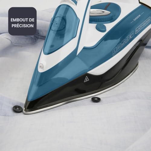 Fer À Repasser Black & Decker BXIR2402E – 2400W, Débit 30 g/min, Semelle Inox - vue 8
