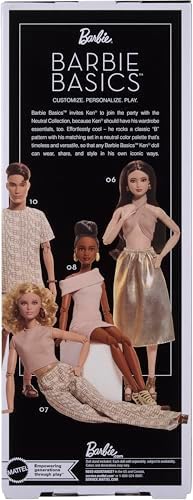 Barbie Basics Model Collector Ken Fashion Doll 10 with Brunette Hair in Shirt & Shorts with Matching Print, Universal-fit Fashions & Posable Body — view 5