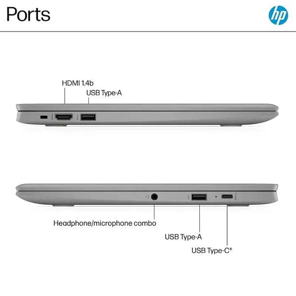 HP Chromebook 14 Laptop, Quad-Core Intel Celeron Processor N4500(> N4020) 4GB RAM, 128GB Storage,(64GB eMMC+64GB SD Card) 14'' HD Display, Wi-Fi6, Bluetooth, Chrome OS, Long Battery Life, Modern Grey by HP - Image 4