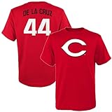 Outerstuff Elly De La Cruz Cincinnati Reds MLB Kids Youth 8-20 Official Player Name & Number Jersey T-Shirt (US, Numeric, Size: 18-20, Regular, Red)