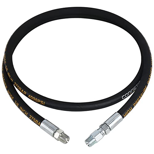 Corretic Pressure Washer 6 FT x 3/8 Inch Whip Hose, Hose Reel Connector for 4000 PSI Power Washer