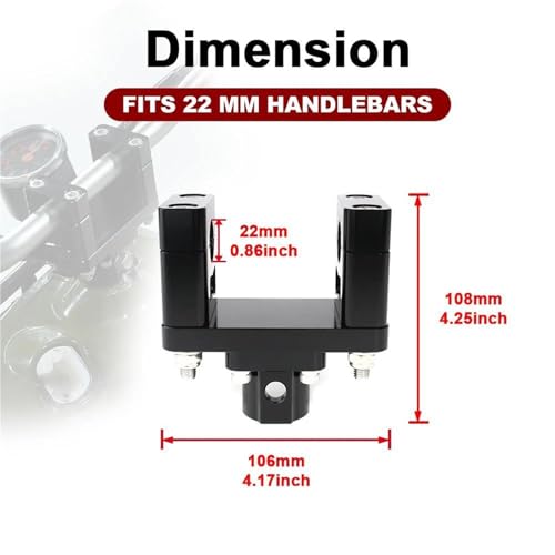 Manillar Soporte Poste Abrazadera Elevador Ruckus Zoomer Negro Aluminio 22mm 2