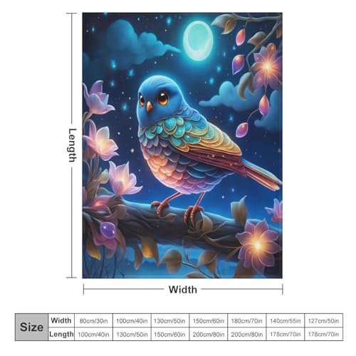 Couverture douce en flannel oiseau mignon pour réchauffer les cœurs