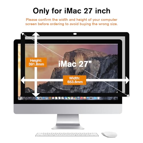 Image of BERSEM iMac 27 inch Monitor Privacy Screen for Apple Desktop Computer, Fully Removable Privacy Screen Protector Filter Anti-Glare Anti-Scratch UV-Blocking Privacy Screen Protector