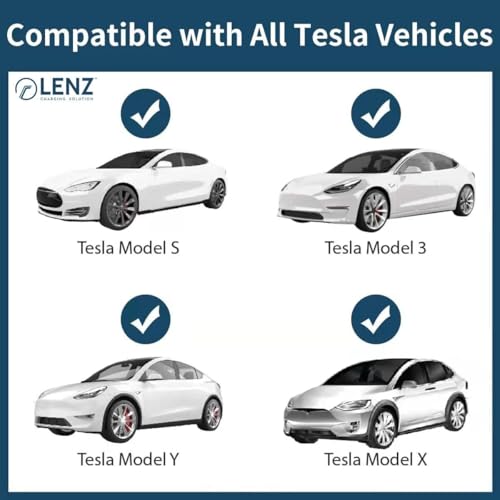 LENZ J1772 Adapter and Charger Lock Bundle, Secure Tesla Charging Connection at Public Charging Stations