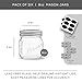 JoyJolt 8 Oz Mason Jars With Lids, Labels and Measures! 6-Pack Regular Mouth Mason Jars, Glass Jar with Lid and Band. Airtight Canning Jars, Overnight Oats Jars, Salad Jars, Sourdough Starter Jar