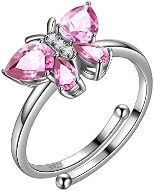 Women 12 Birthstone Butterfly Jewelry 925 Sterling Silver Animal Crystal Minimalist Necklaces/Earrings/Rings/Bracelets Jewellery