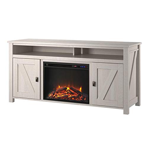 Ameriwood Home Farmington Electric Fireplace Tv Console For Tvs Up To 60", Ivory Pine #TOP2