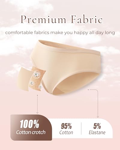 ALL OF SHE Womens Underwear Cotton Hipster Panties Breathable Sexy Cheeky Stretch Soft Ladies Bikini Underwear 6 Pack S-XXL