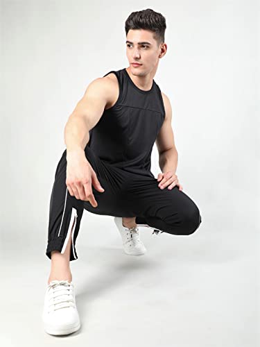 Image of CHKOKKO Men's Regular Fit Mid Rise Solid Sports Running Gym Track Pant Lower With Pocket