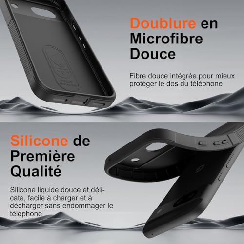 Coque silicone Google Pixel 8A finition premium doublée microfibre contre les rayures