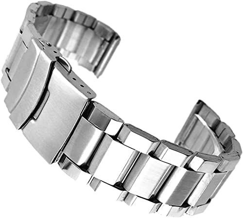 Bracelet en acier inoxydable de remplacement 22mm en métal argenté anti-oxydation