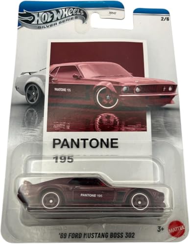 Image of Hot Wheels - '69 Ford Mustang BOSS 302 - JKY48 - Silver Series 2 /6 - Pantone 195 - Premium Card - Wine Red - Official Licensed Model - Mattel 2026-1:64 - Pantone Colour Edition