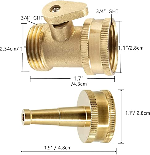 Aineed JETNOZZLE - 1 SET Jet Nozzle High Pressure Hose Nozzle - Water Hose Sprayer Nozzle With Garden Hose Shutoff Valve Solid Brass Heavy Duty 3/4 Inch Ght Connector -1 Set thumb #3