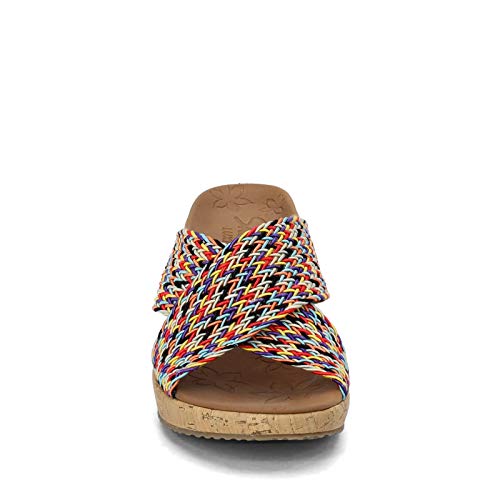 Skechers Skechers womens Slide Wedge Sandal, Real Multi, 6 US