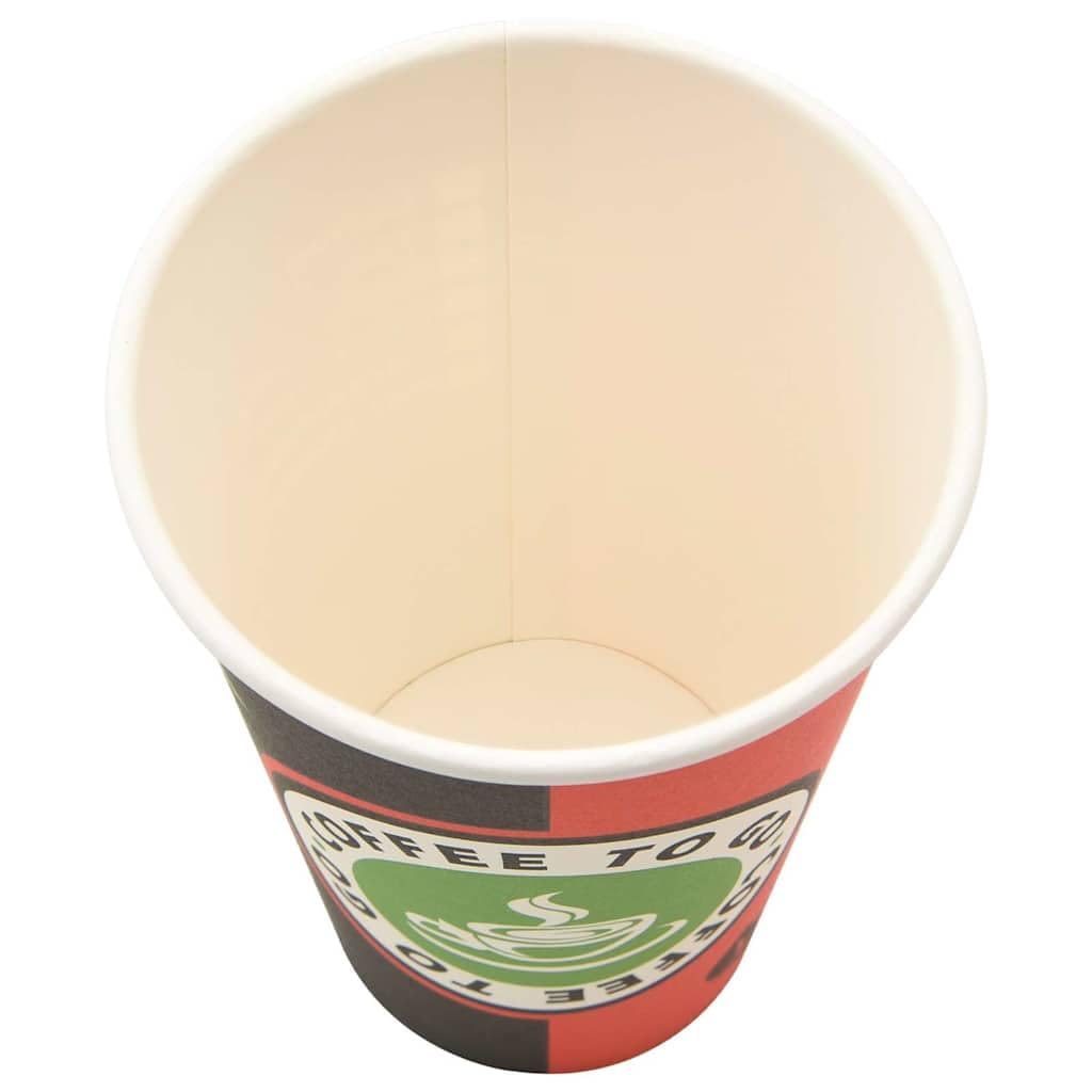 1000 bicchieri di carta, 400 ml, rosso e nero, usa e getta, con rivestimento in PE, a prova di perdite, per caffè, bevande fredde, feste, catering, ufficio ed eventi