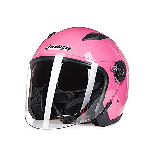 Folconauto Casco Moto, Casco Abierto para Moto Jet Crash - Rosa (L)