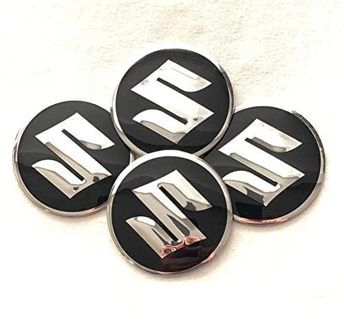 Suzuki 4 Confezioni Adesivi per Copricerchi da 56mm, Coprimozzo Ruota, Adesivo Copricerchione, Accessori Adesivi Badge
