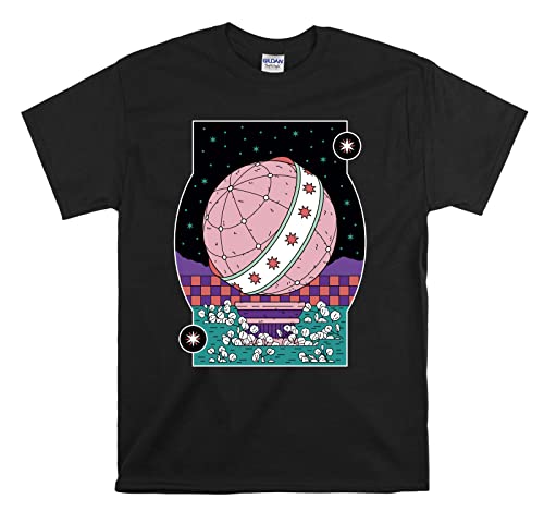 T-shirt Old Magic Globe unisexe en coton noir taille XL pour homme et femme