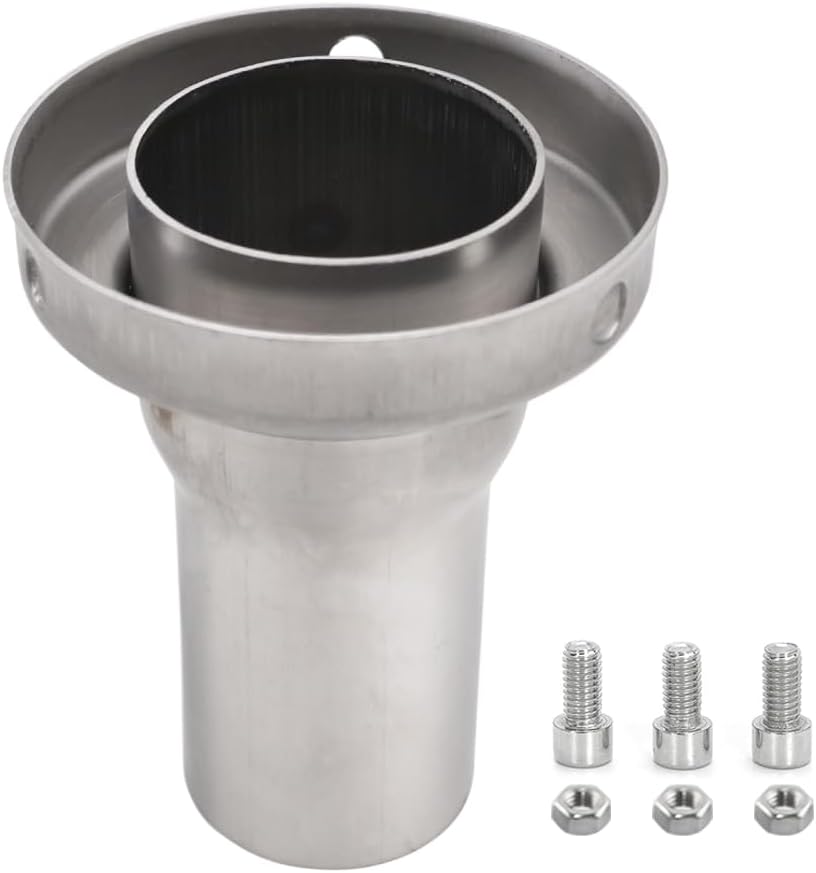 Exhaust Muffler Tip Silencer Universal Stainless Steel Removable Exhaust Silencer Round (3"/76mm-AMZ)