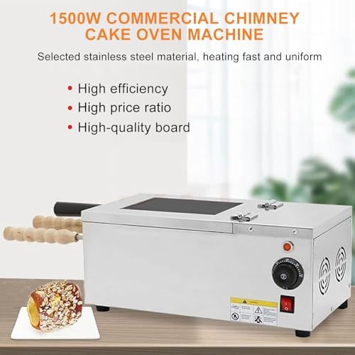 Commercial Electric Chimney Cake Oven & Cake Pop Roller Machine, 220V, Includes 2 Stainless Steel Bars, Perfect for Baking Delicious Chimney Cakes and Cake Pops