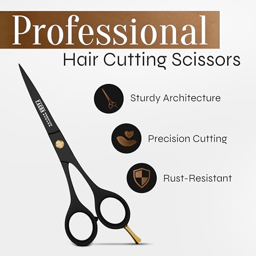 facn hair cutting scissors - professional hair scissors 65 inch razor edge barber shears salon hair cutting shears - japanese stainless steel - precision cutting premium shears for men women amp kids