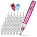 TBPHP P20 Eléctrico Dermapen Microagujas Pen 2 Colores Led Bolígrafo eléctrico con pantalla LCD para el tratamiento de la pérdida de cabello cicatriz acné cicatrices(30 cartuchos)-Rosa
