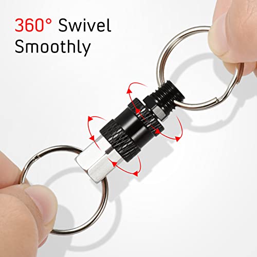 Seadesky 3Pcs Quick Release Keychain Detachable Key Ring Pull Apart Keychain With 2 Split Rings Detachable Key Chain Secure Key Attachment (Multicolor) #TOP4