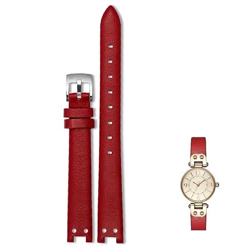 dongrif Leather Strap For Anne Klein Notch Girl Small Shield Retro Soft Comfortable Watch Band Accessories for AK(Red sk)