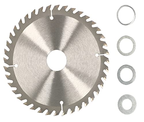 KOTARBAU® Disco de corte para madera, 40 dientes, Ø 180 mm, Disco de cierra circular, Hoja de sierra, Discos de corte, Hojas de sierra de acero duro, Incluye 4 anillos de reducción