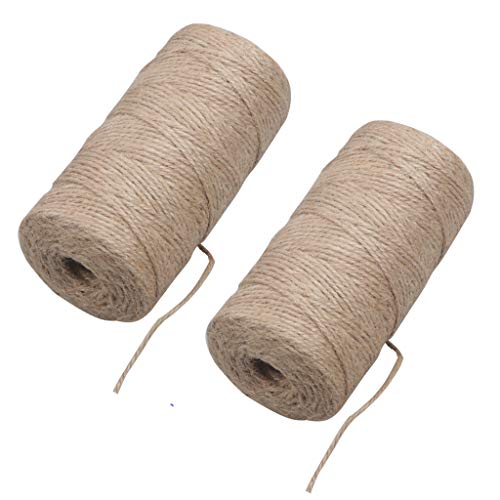 Puchin 200m Corde De Chanvre Ficelle De Jute Corde De Jute Naturel 3 Plis pour Fleuriste, Bricolage Artisanat, Emballage Cadeau, Jardin et Jour De Thanksgiving, Décoration De Noël Cover