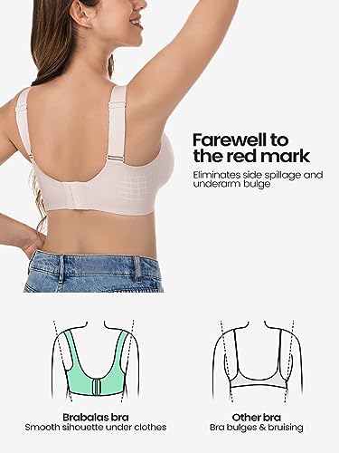 Wireless Bras for Women (34C-42DD), Extremely Comfortable Seamless Bra Mesh Bralettes Adjustable Straps Everyday Bra4
