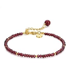 3mm Natural Stone Bracelet for Women Gold Plated Stainless Steel
