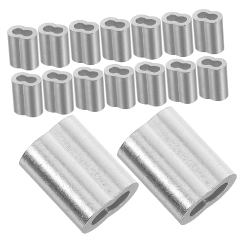 BELLIFFY User-Friendly Aluminum Wire Rope Sleeves 8-Shaped Double Hole Crimp Sleeves for Cable Clamp Installati