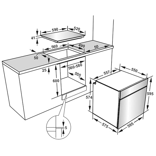 Telefunken Einbauherd-Set | Elektro-Herd-Kochfeld-Kombination | Backofen mit Ober-Unterhitze und Umluft | Glaskeramik-Kochfeld mit 4 Zonen | Teleskopauszug | 78 Liter | 60 cm | Herdset B-HS-75-C-I