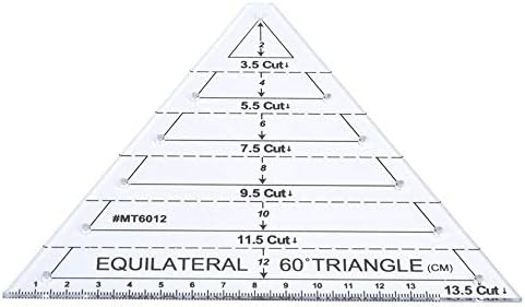 Quilting Ruler, Triangle Patchwork Ruler Acrylic Cutting Ruler Quilting Templates Set for Quilting Sewing and Crafts(Measuring Range 0-13.5cm)